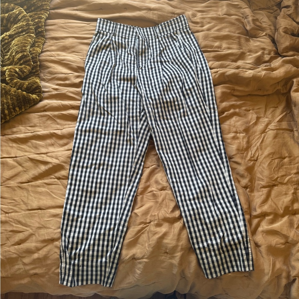 Everlane Black and White Checkered Pants